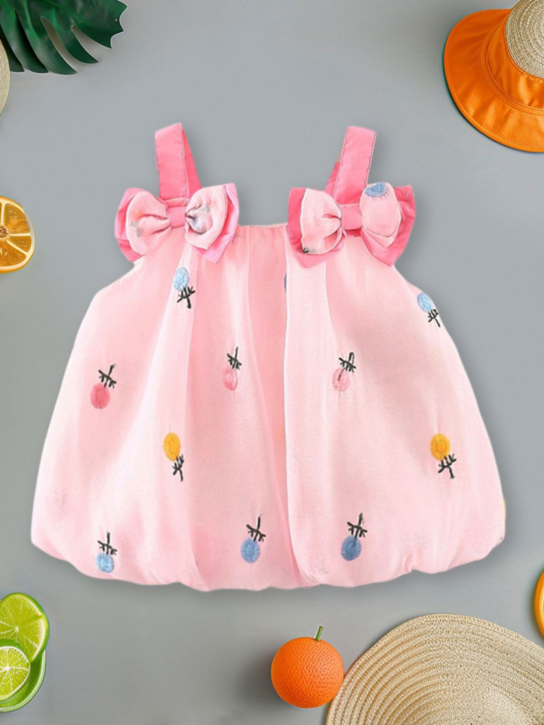 

INCLUD Girls Floral A-Line Dress, Pink