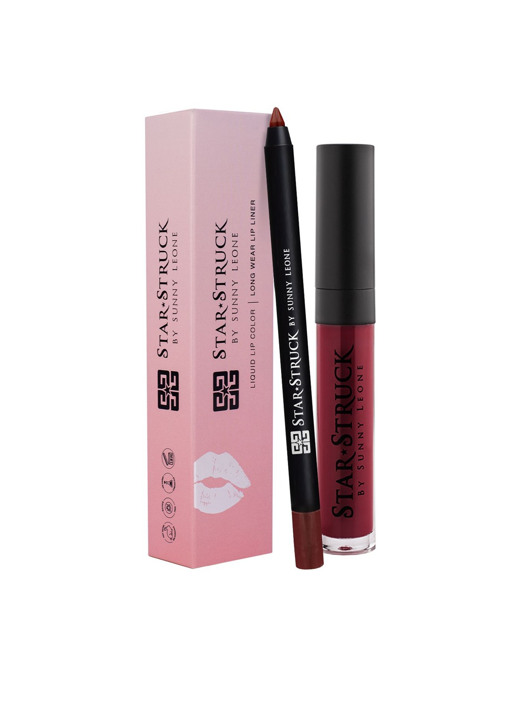 

STARSTRUCK BY SUNNY LEONE High Shine Lip Gloss & Long Wear Lip Liner Combo - Starry Night, Maroon