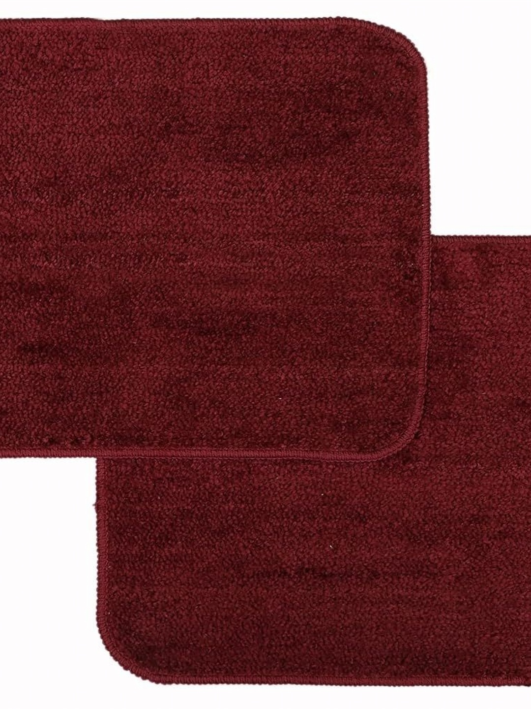 

THE HOME TALK Maroon 2 Pieces 650 GSM Bath Rugs