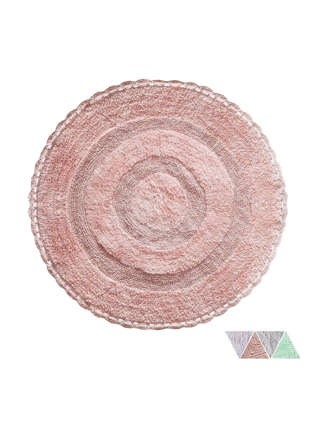 

THE HOME TALK Pink 2 Pieces Cotton Anti Skid Bath Rugs