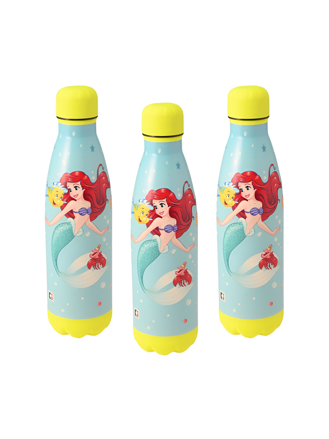 

Kuber Industries Blue & Red 3 Pieces Printed Stainless Steel Water Bottle 500 ml
