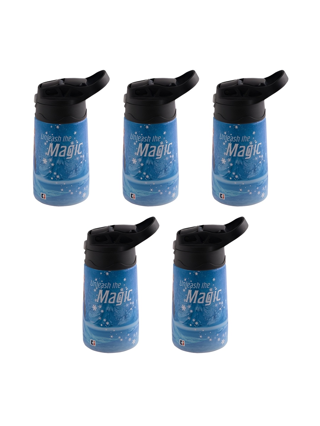 

Kuber Industries Blue & White 5 Pieces Printed Stainless Steel Water Bottle 350 ml