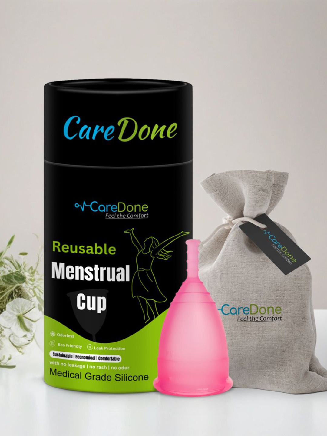 

CareDone Leakproof Reusable & Washable Menstrual Cup - L, Pink