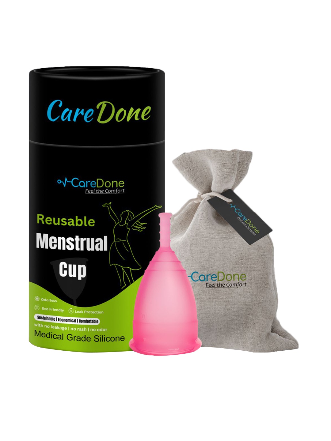 

CareDone Leakproof Reusable & Washable Menstrual Cup - S, Pink