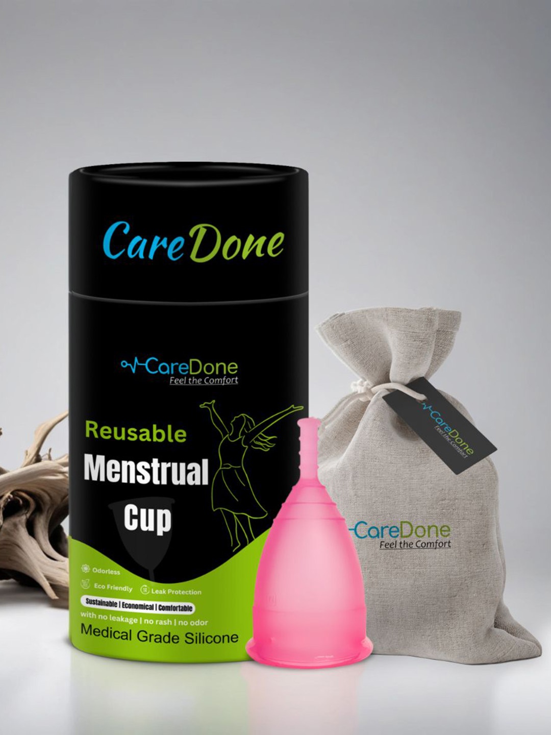 

CareDone Leakproof Reusable Menstrual Cup - M, Pink