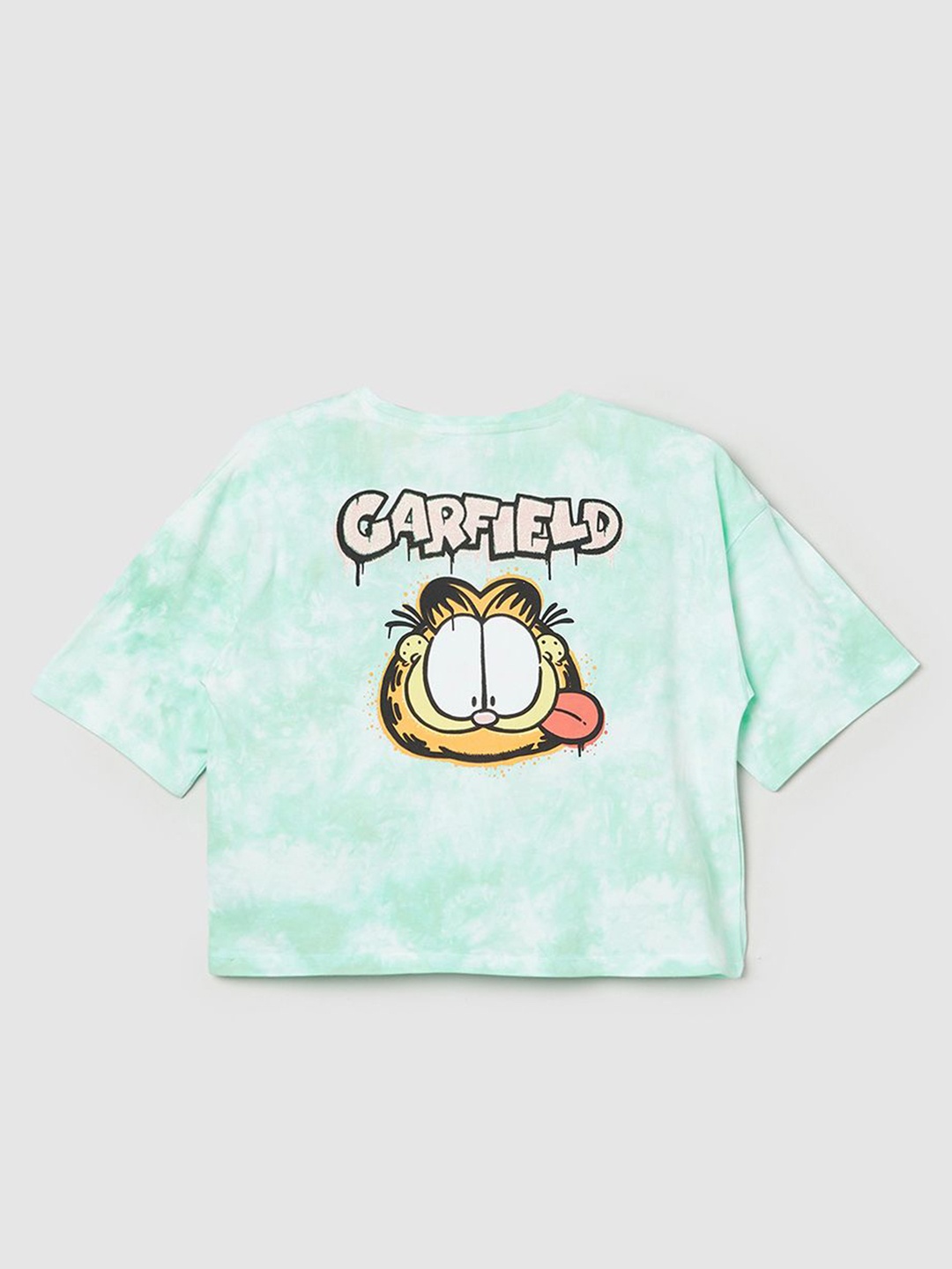 

max Girls Graphic Printed Round Neck Pure Cotton T-shirt, Green