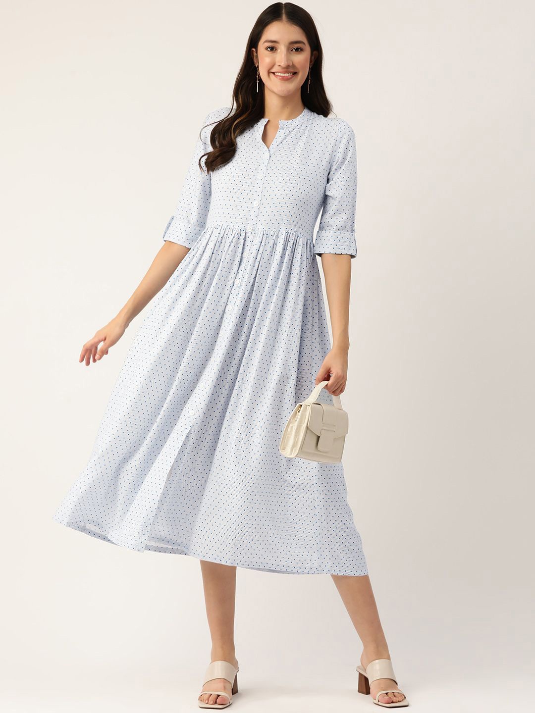 

Rue Collection Women Polka Dots Fit and Flare Midi Dress, Multi