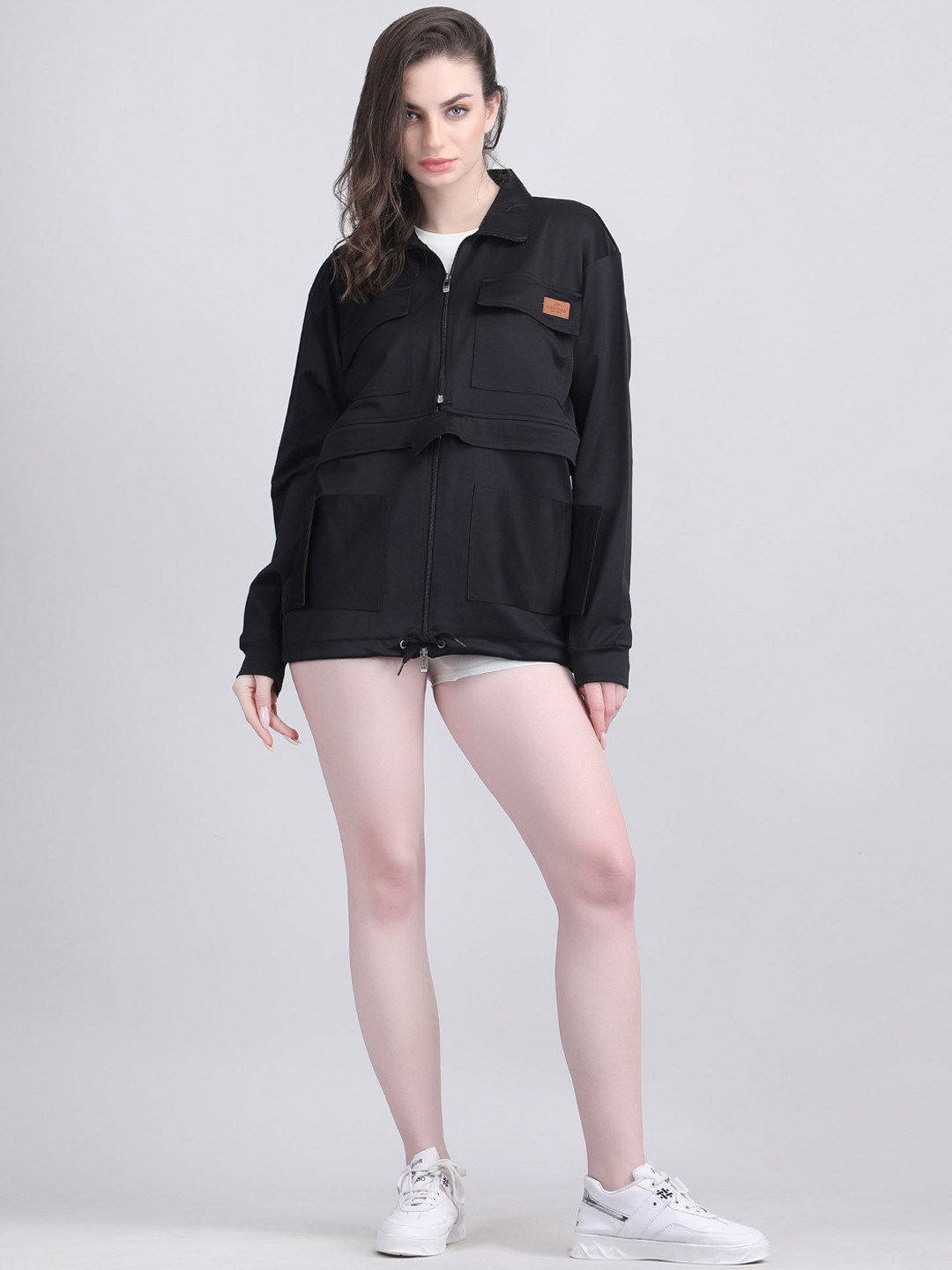 

Raxedo Women Solid Lightweight Jacket, Black