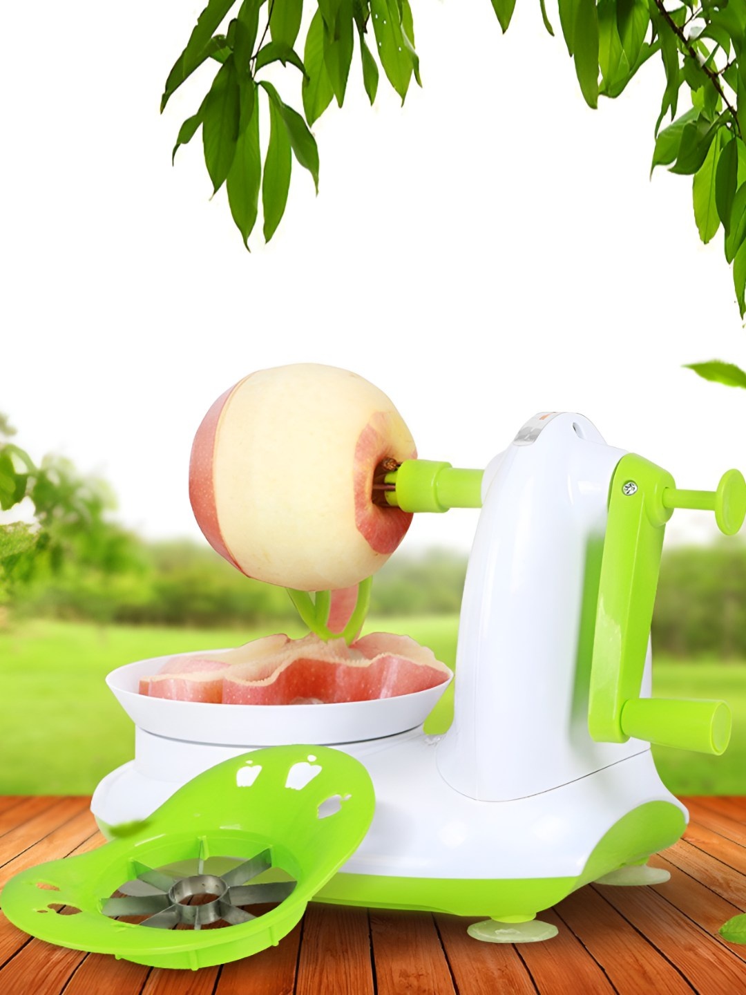 ONSHOPPY Green & White Egg Slicer & Apple Peeler