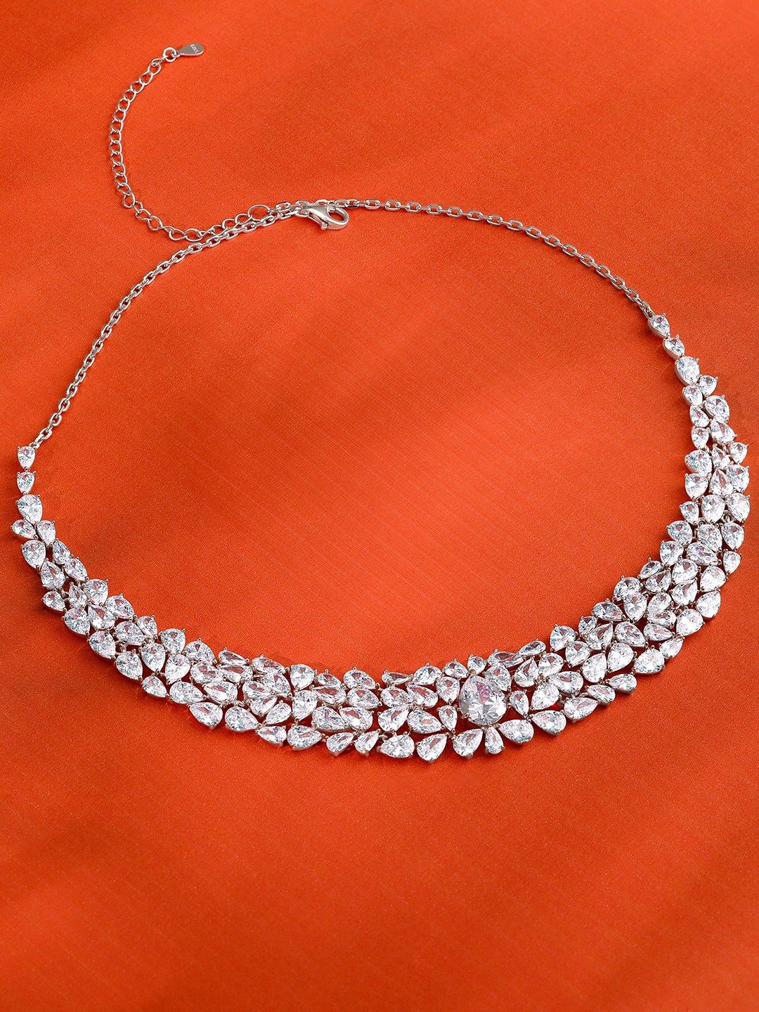 

GIVA 925 Sterling Silver Artificial Stones Rhodium Plated Necklace