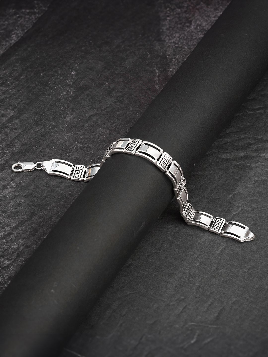 

GIVA Men Rhodium-Plated 925 Silver Link Bracelet