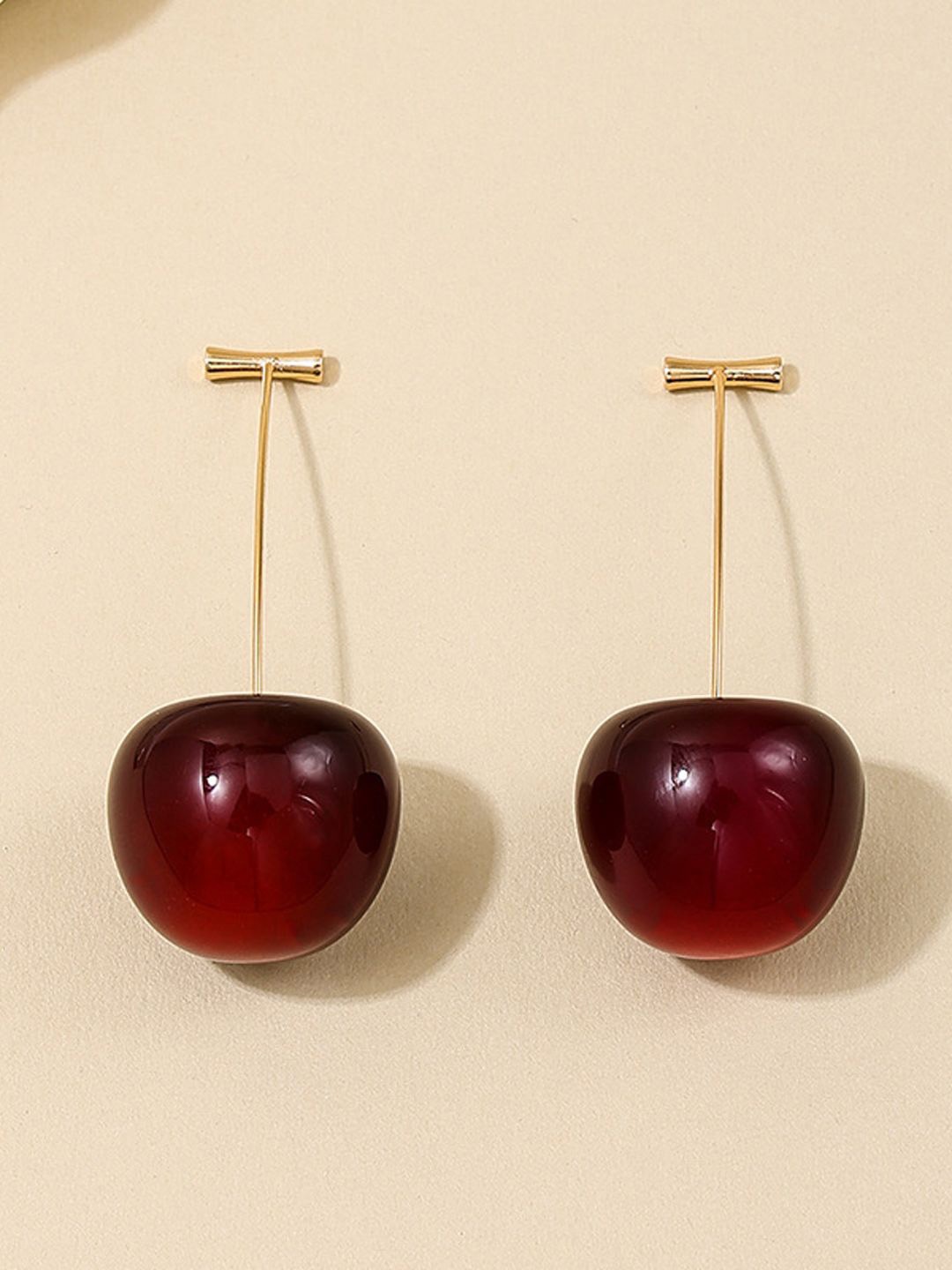 

VAGHBHATT Stainless Steel Classic Drop Earrings, Red