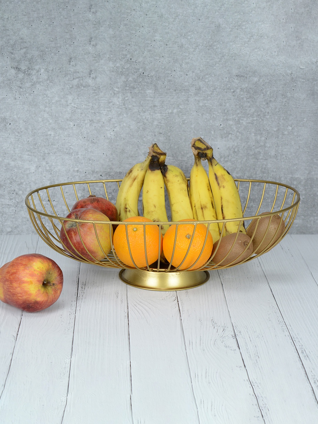 

Maison Modern Gold-Toned Oval Metal Fruit basket