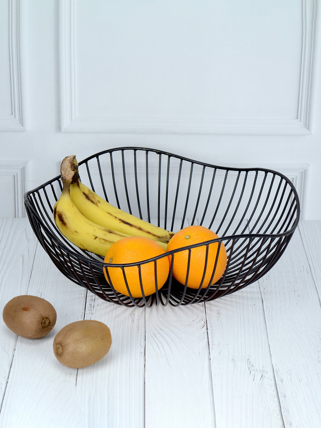 

Maison Modern Black Striped Metal Fruit basket