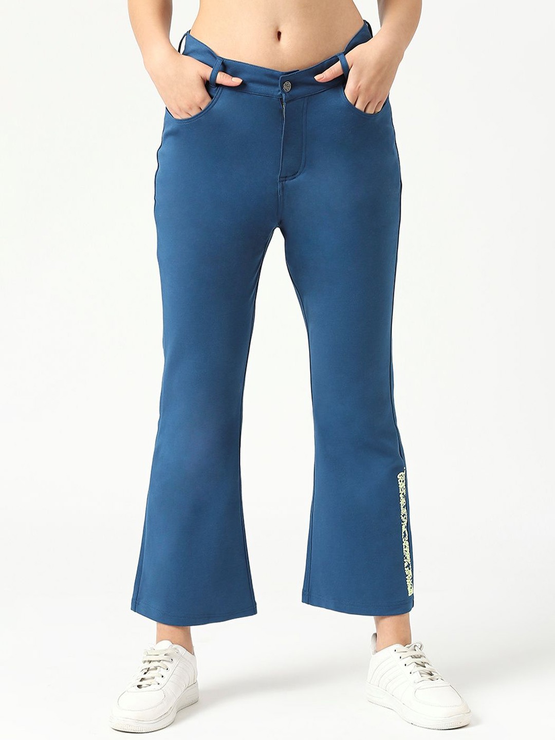 

Lovable Sport Women Smart Flared Trousers, Blue