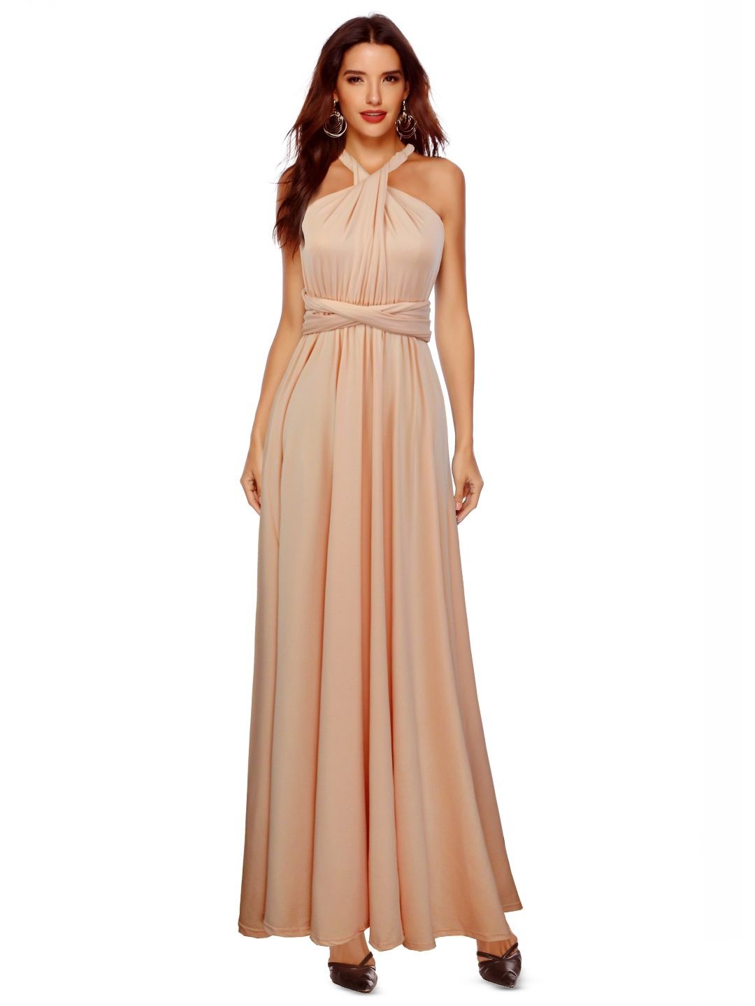 

StyleCast Halter Neck Maxi Dress, Beige