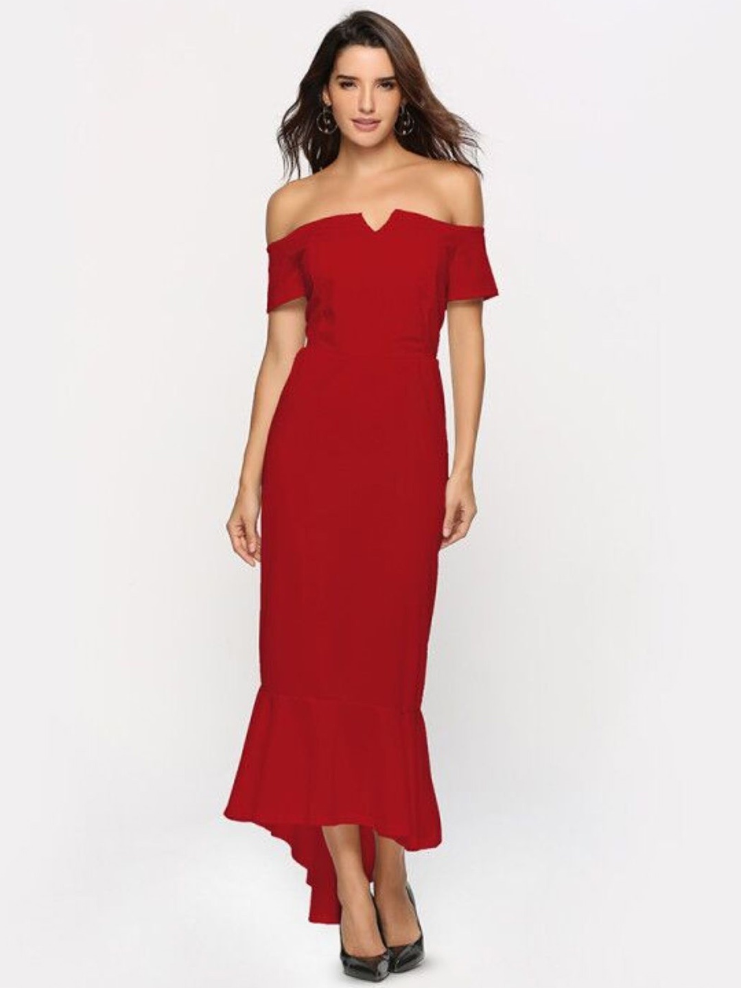 

StyleCast Off-Shoulder Maxi Dress, Red