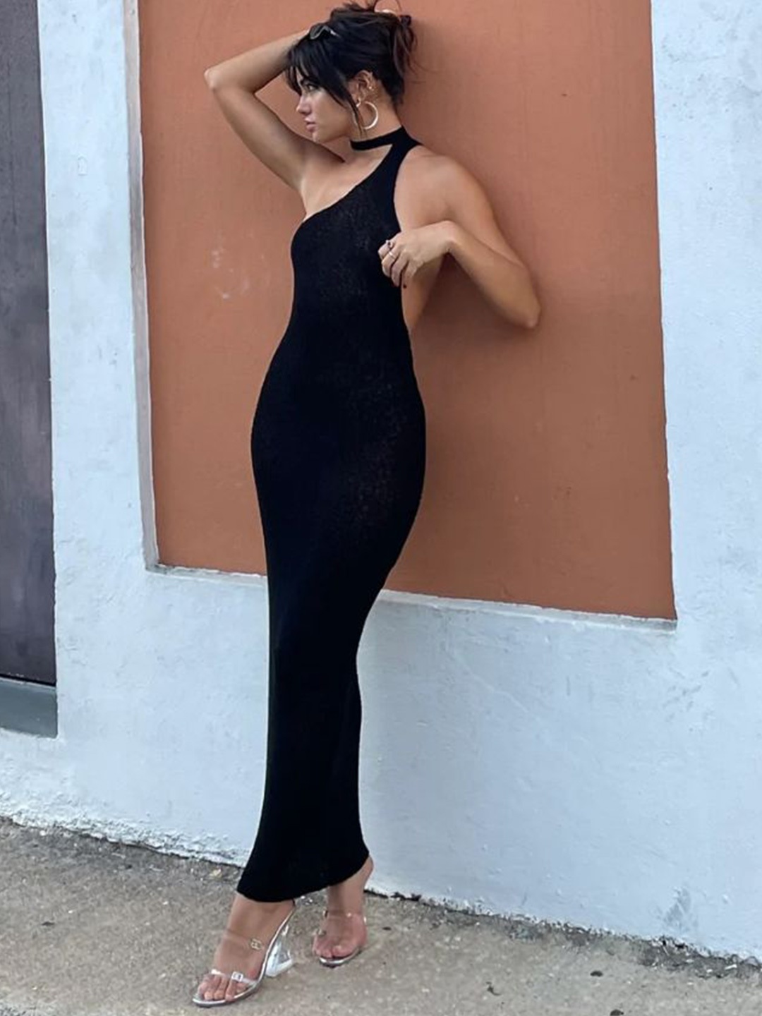 

StyleCast Women One Shoulder Bodycon Dress, Black