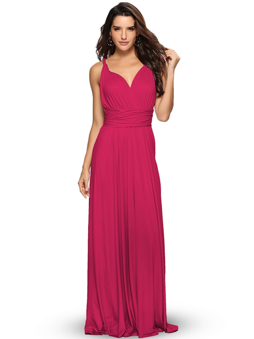 

StyleCast V-Neck Solid Sleeveless A-Line Maxi Dress, Pink