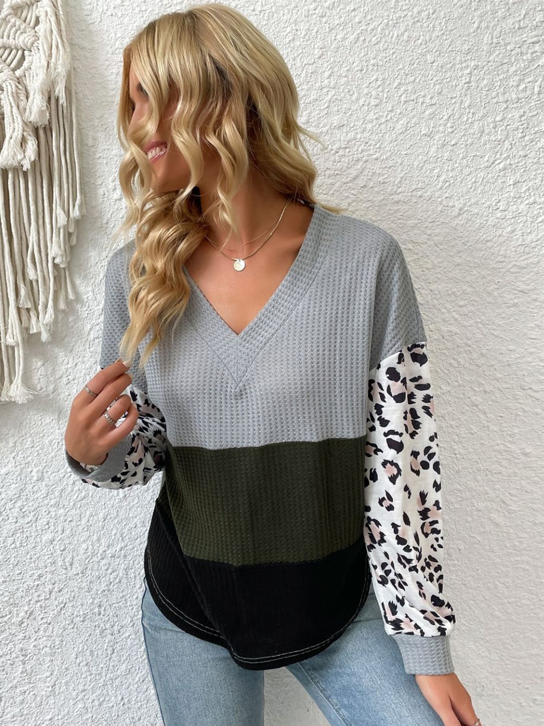 

StyleCast Colourblocked Top, Grey