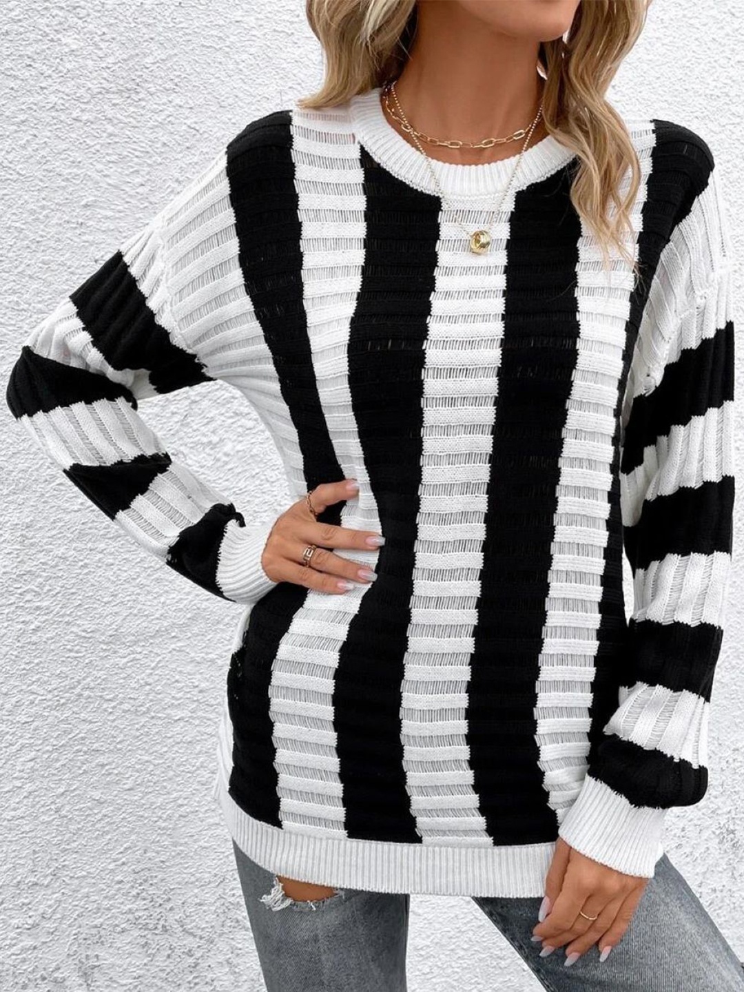 

StyleCast Striped Top, Black
