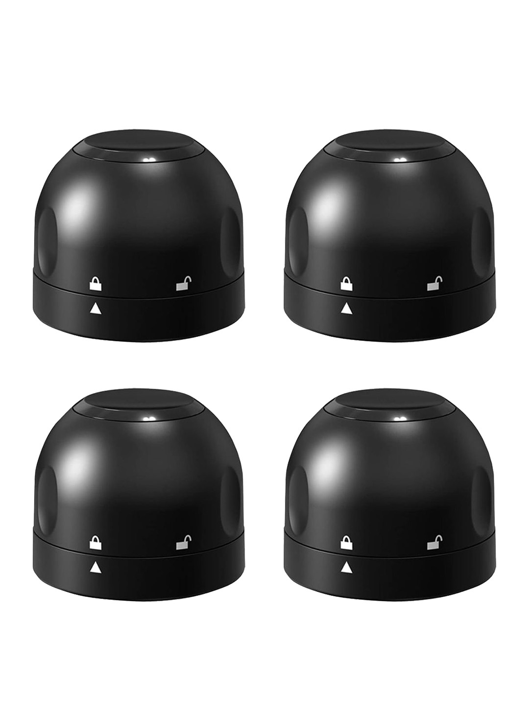

P-Plus International Black 4 Pieces Beverage Silicone Sealed Champagne Stopper