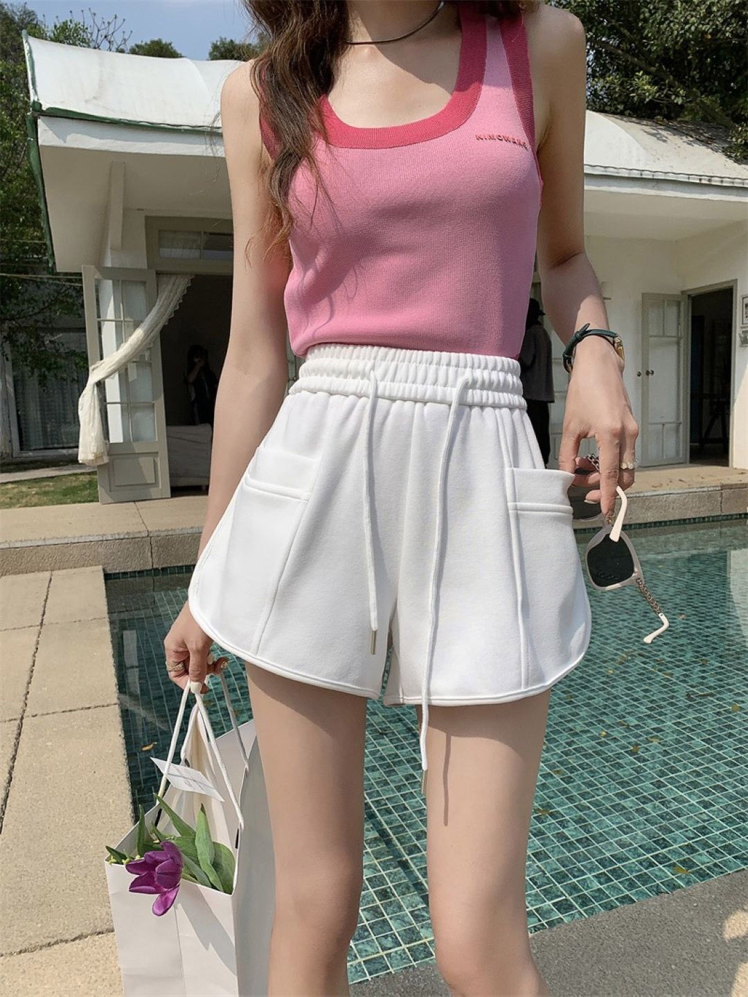 

StyleCast Women White High-Rise Shorts