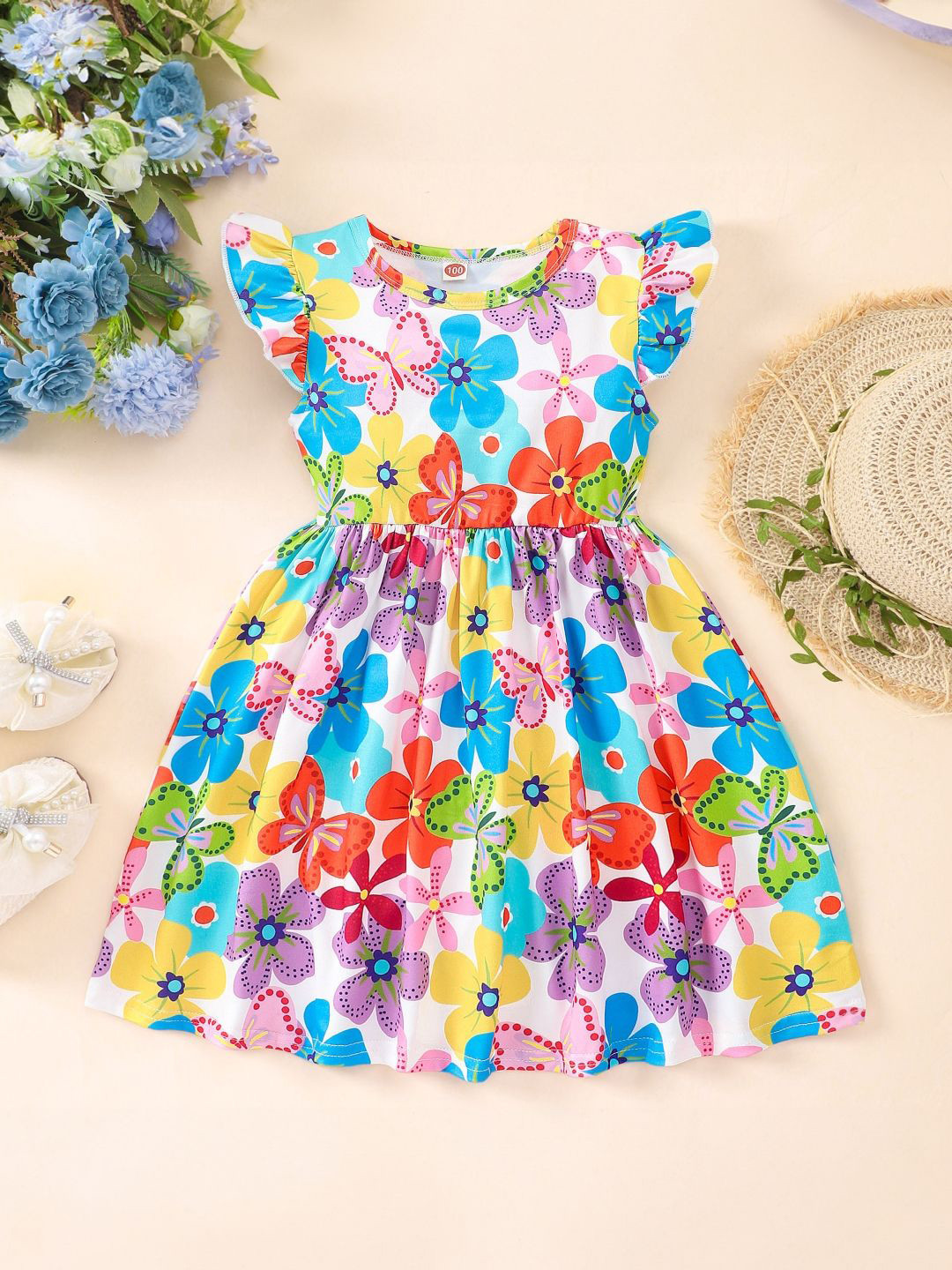 

StyleCast Girls Print A-Line Polyester Midi Dress, Multi