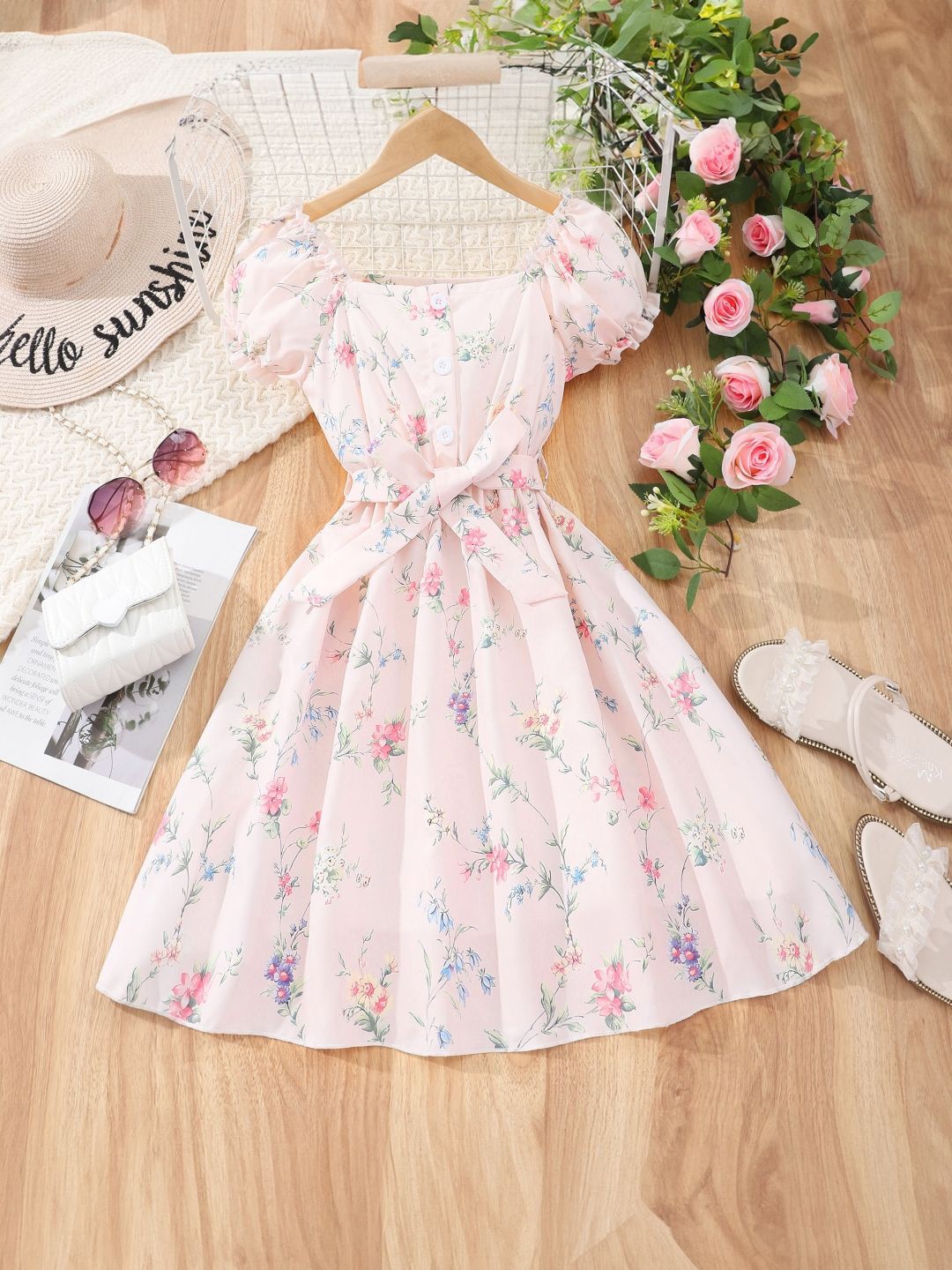 

StyleCast Girls Print Floral Fit and Flare Dress, Pink