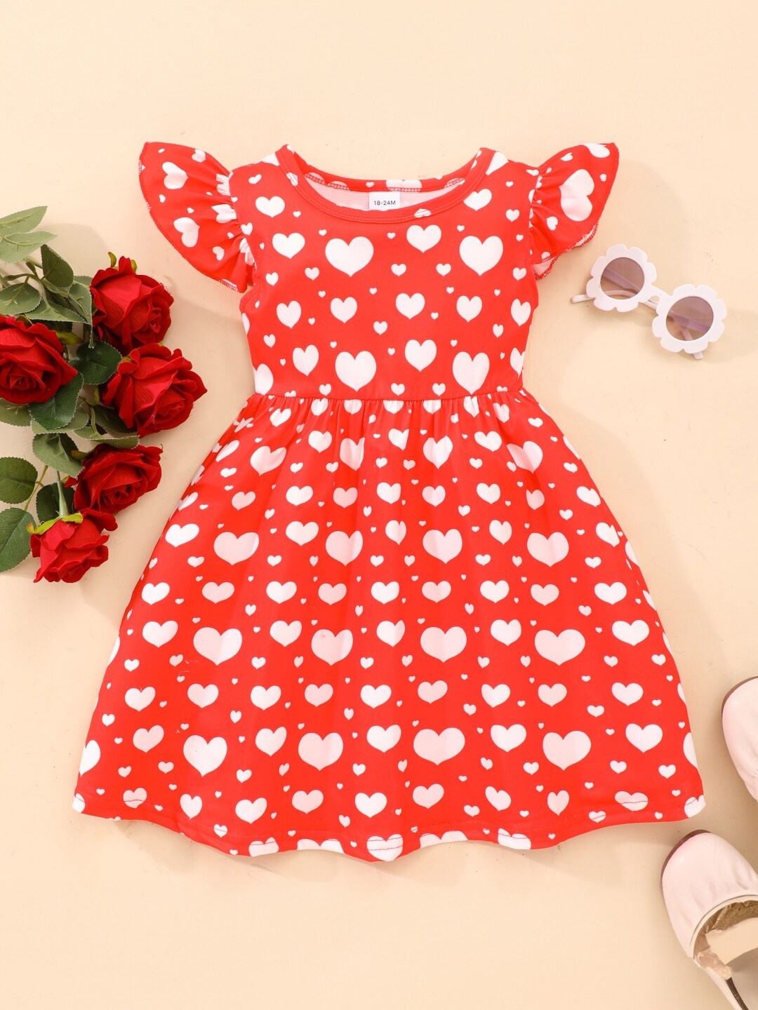 

StyleCast Girls Printed Fit & Flare Dress, Red
