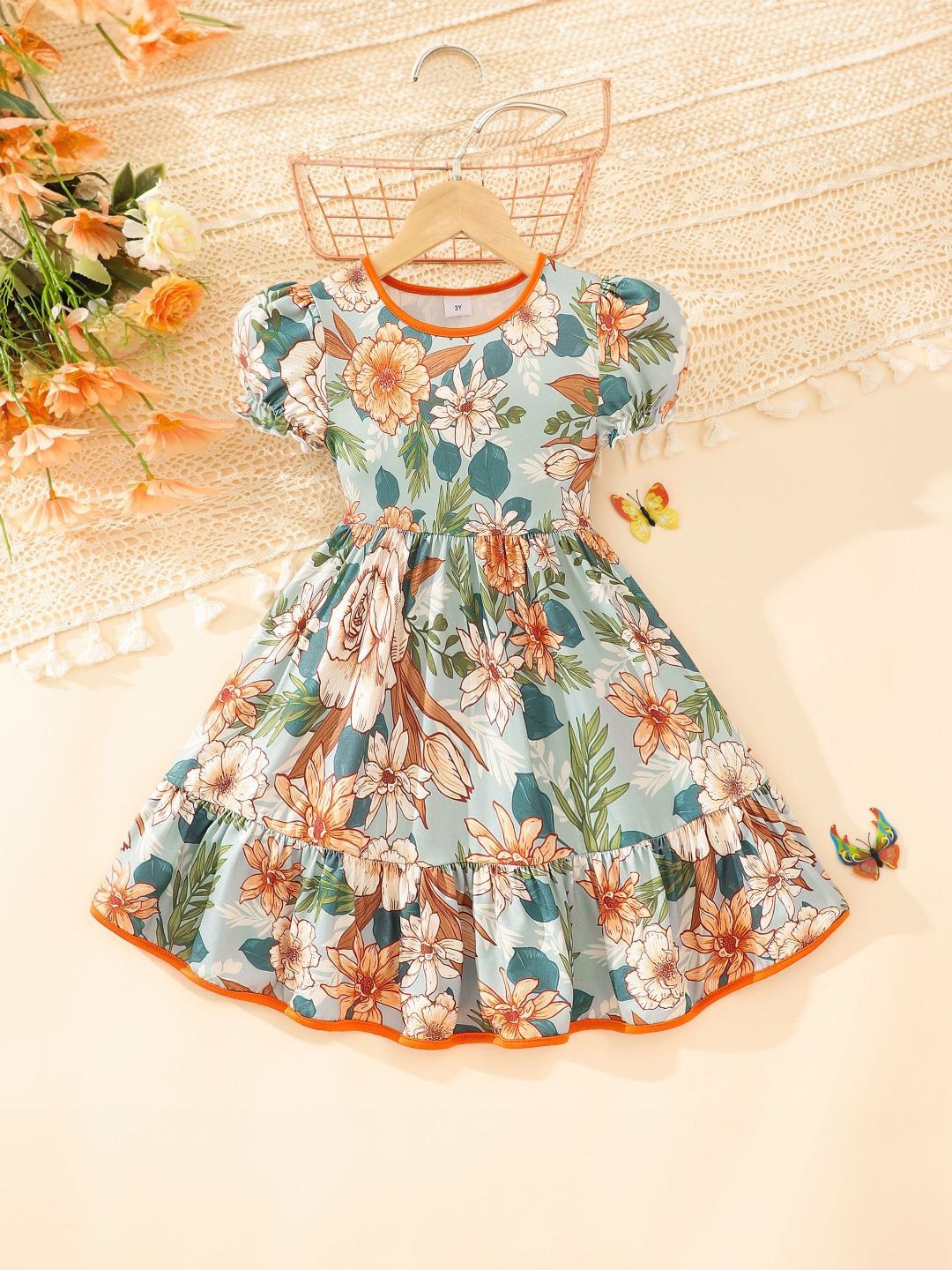 

StyleCast Tropical Print Fit and Flare Dress, Green