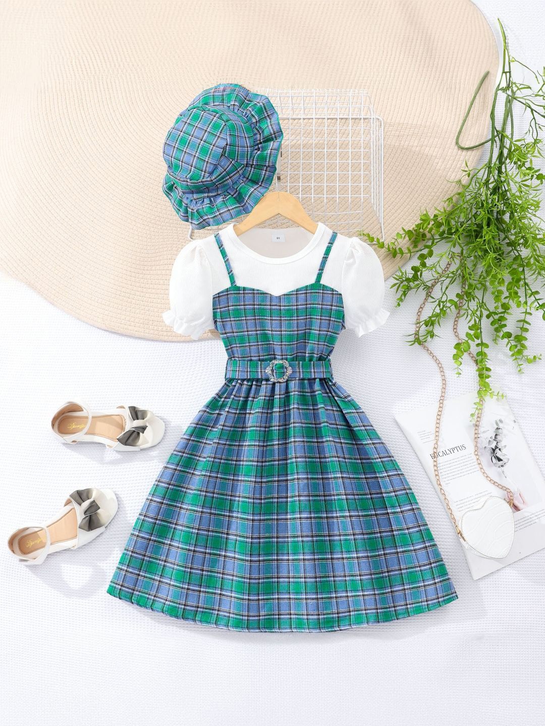 

StyleCast Girls Checked Fit & Flare Dress, Blue