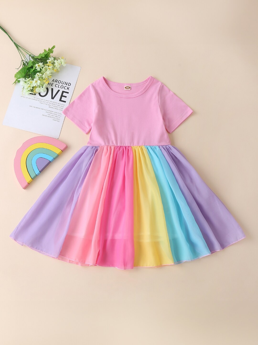 

StyleCast Girls Round Neck Colourblocked A-Line Midi Dress, Multi