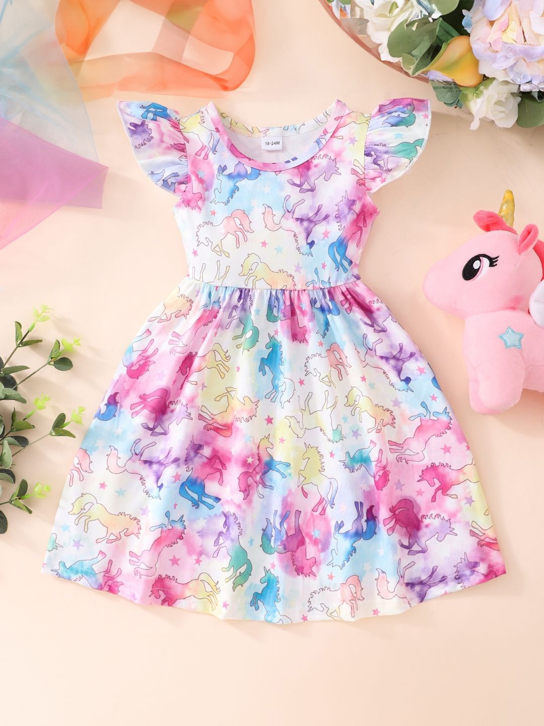 

StyleCast Girls Printed Fit and Flare Dress, Pink