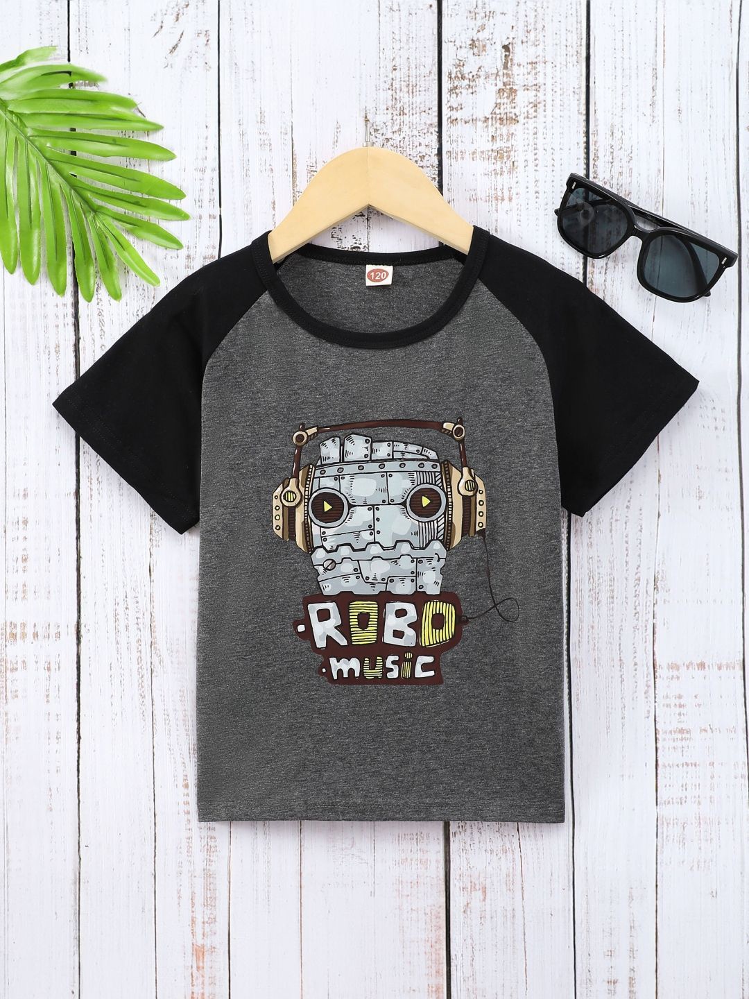 

StyleCast Girls Round Neck Short Sleeves Graphic Regular Top, Grey