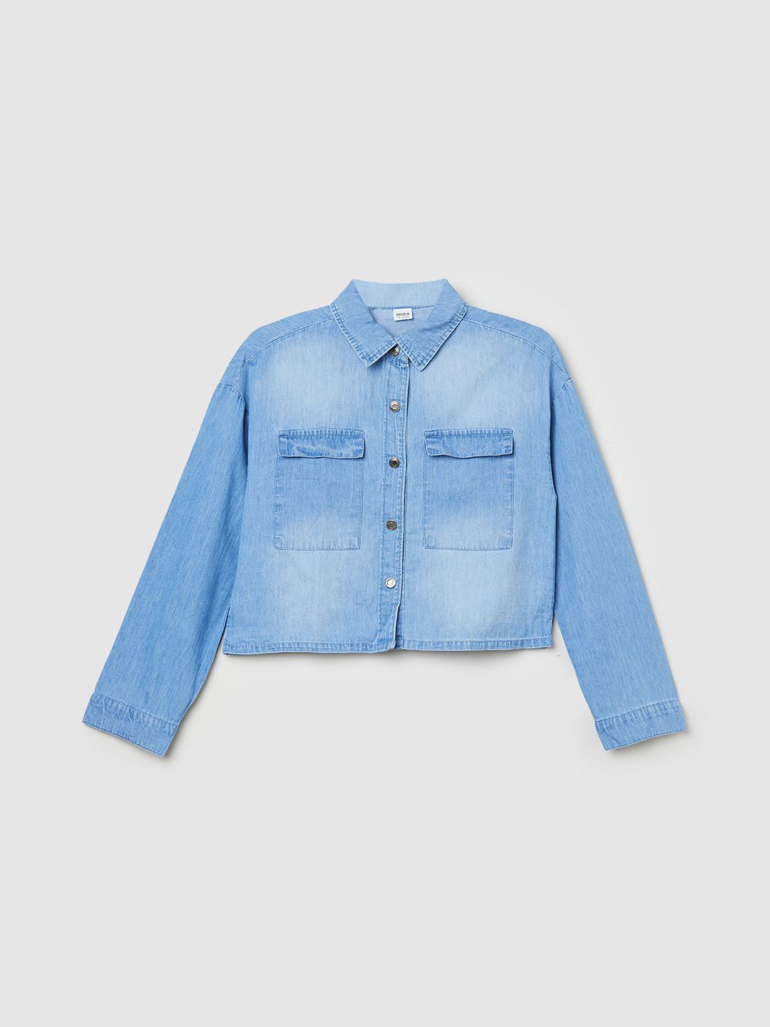 

max Girls Opaque Casual Shirt, Blue