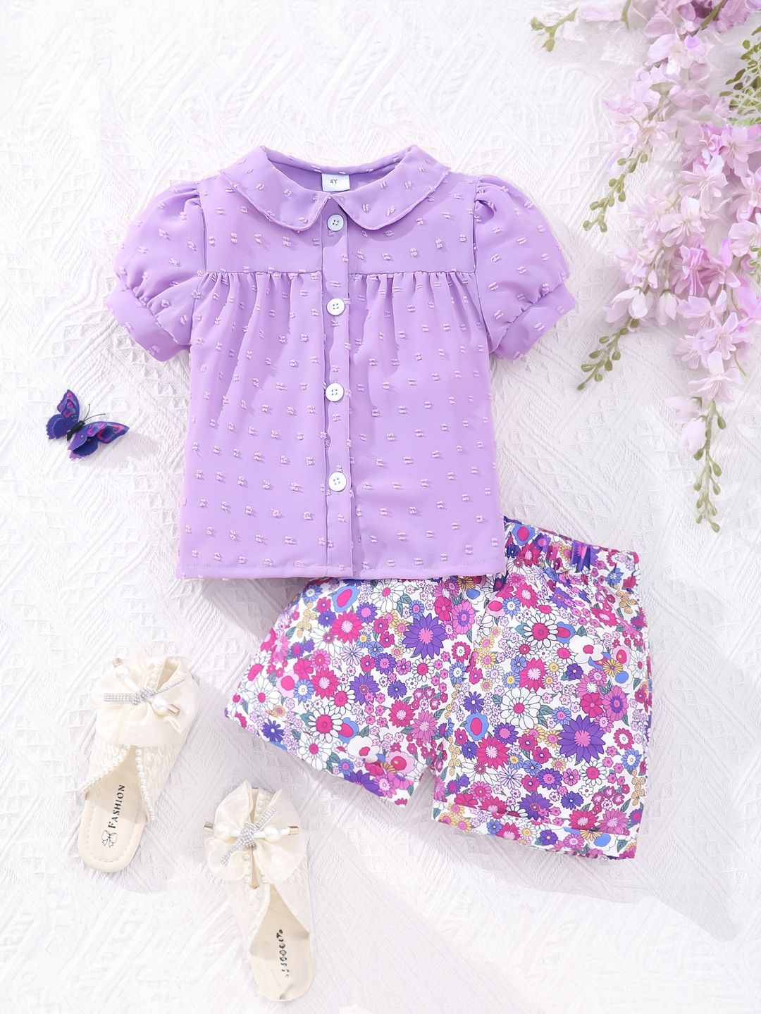 

StyleCast Girls Purple & Pink Top with Shorts