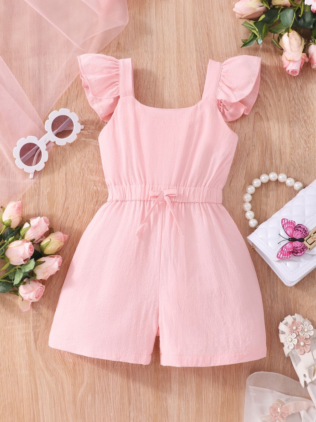 

StyleCast Girls Pink Round Neck Sleeveless Jumpsuit