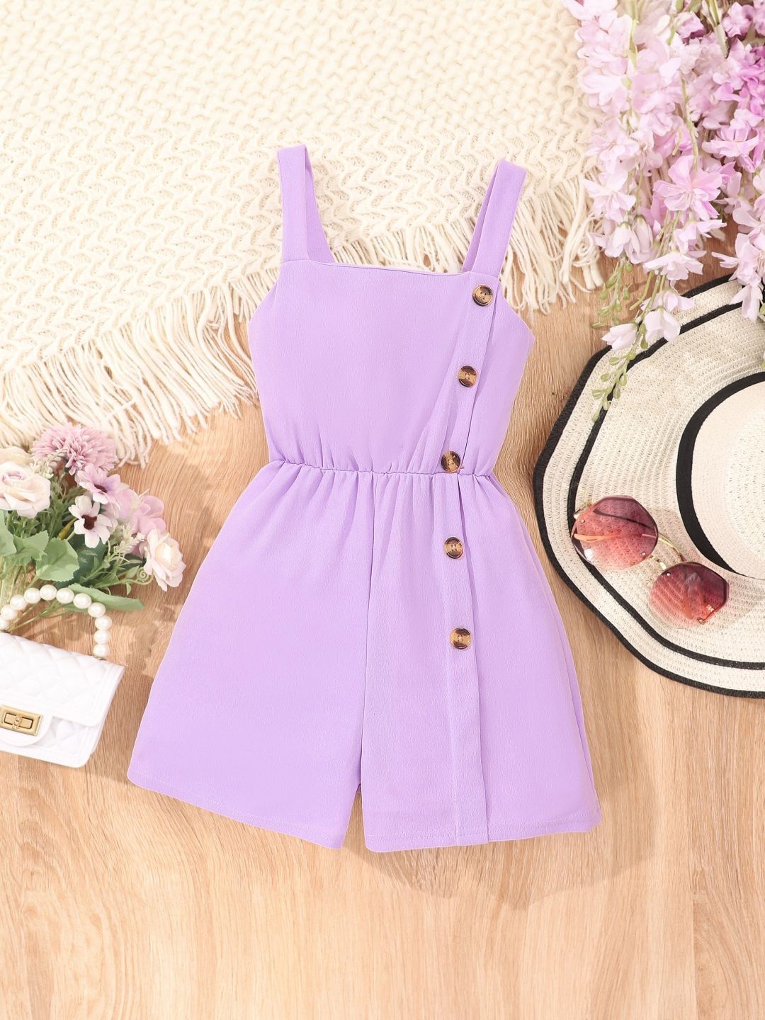 

StyleCast Girls Purple Square Neck Sleeveless Jumpsuit