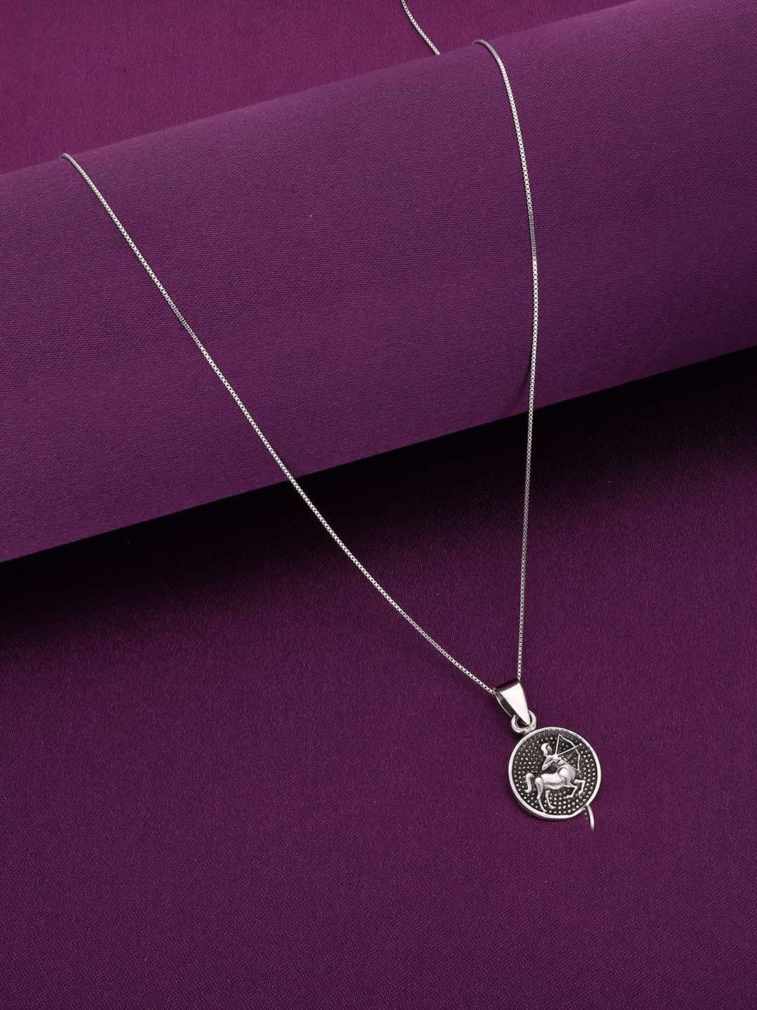 

KAI JEWEL Rhodium-Plated 925 Silver Circular Pendants with Chains