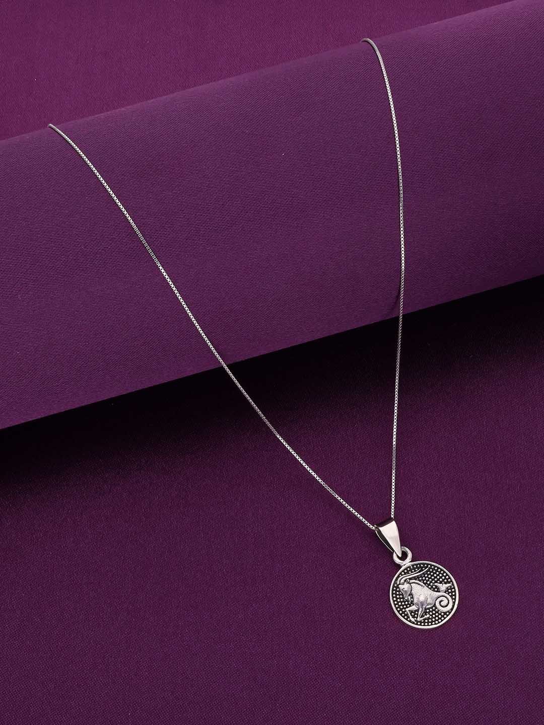 

KAI JEWEL 925 Sterling Silver Rhodium-Plated CZ Stone Studded Pendant With Chain