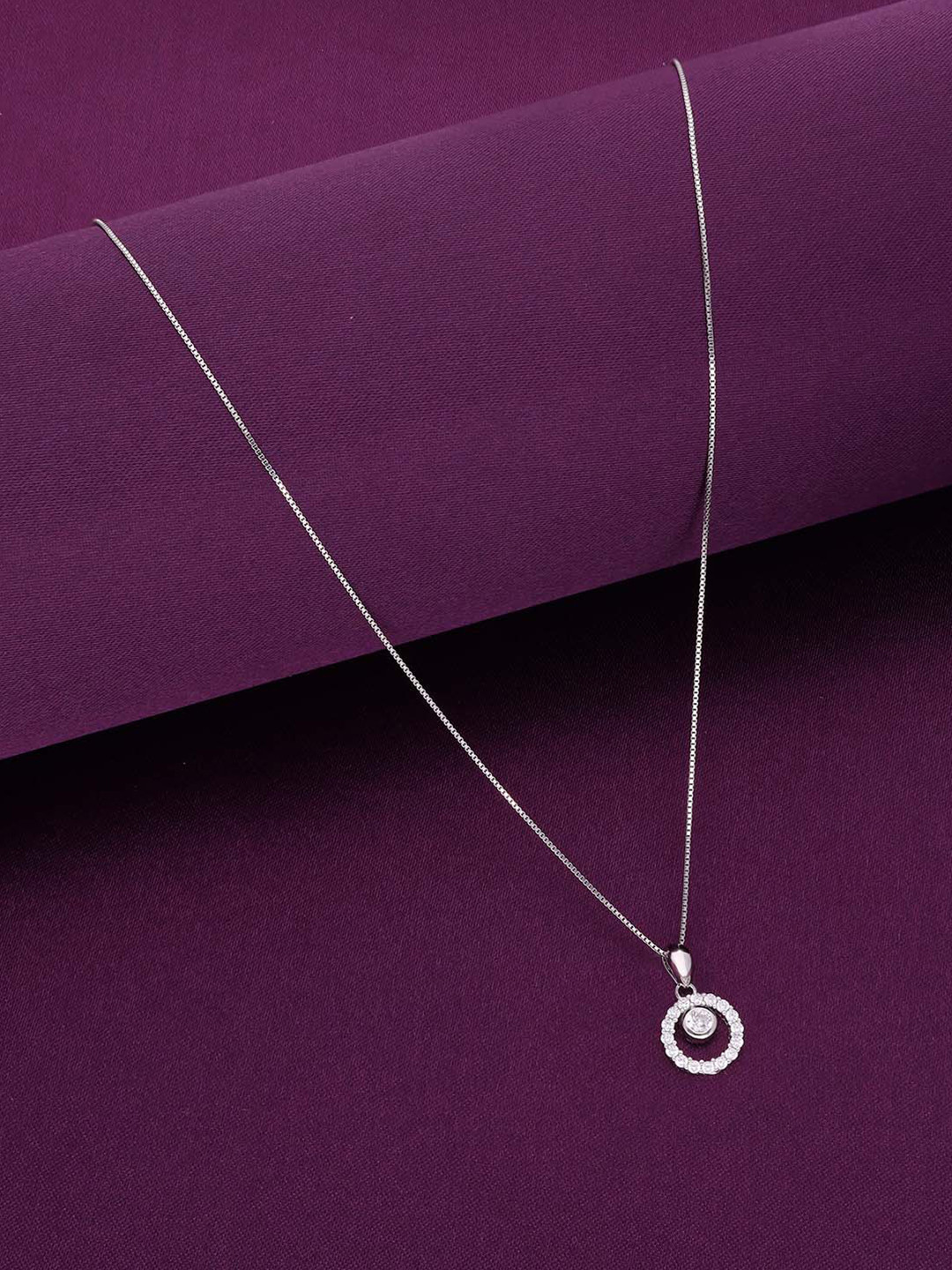 

KAI JEWEL Rhodium Plated Cubic Zirconia 92.5 Silver Pendants with Chains