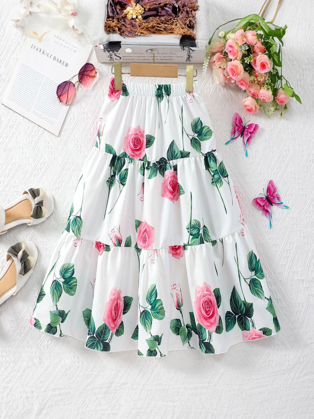

StyleCast Girls Printed A-Line Midi Skirt, White