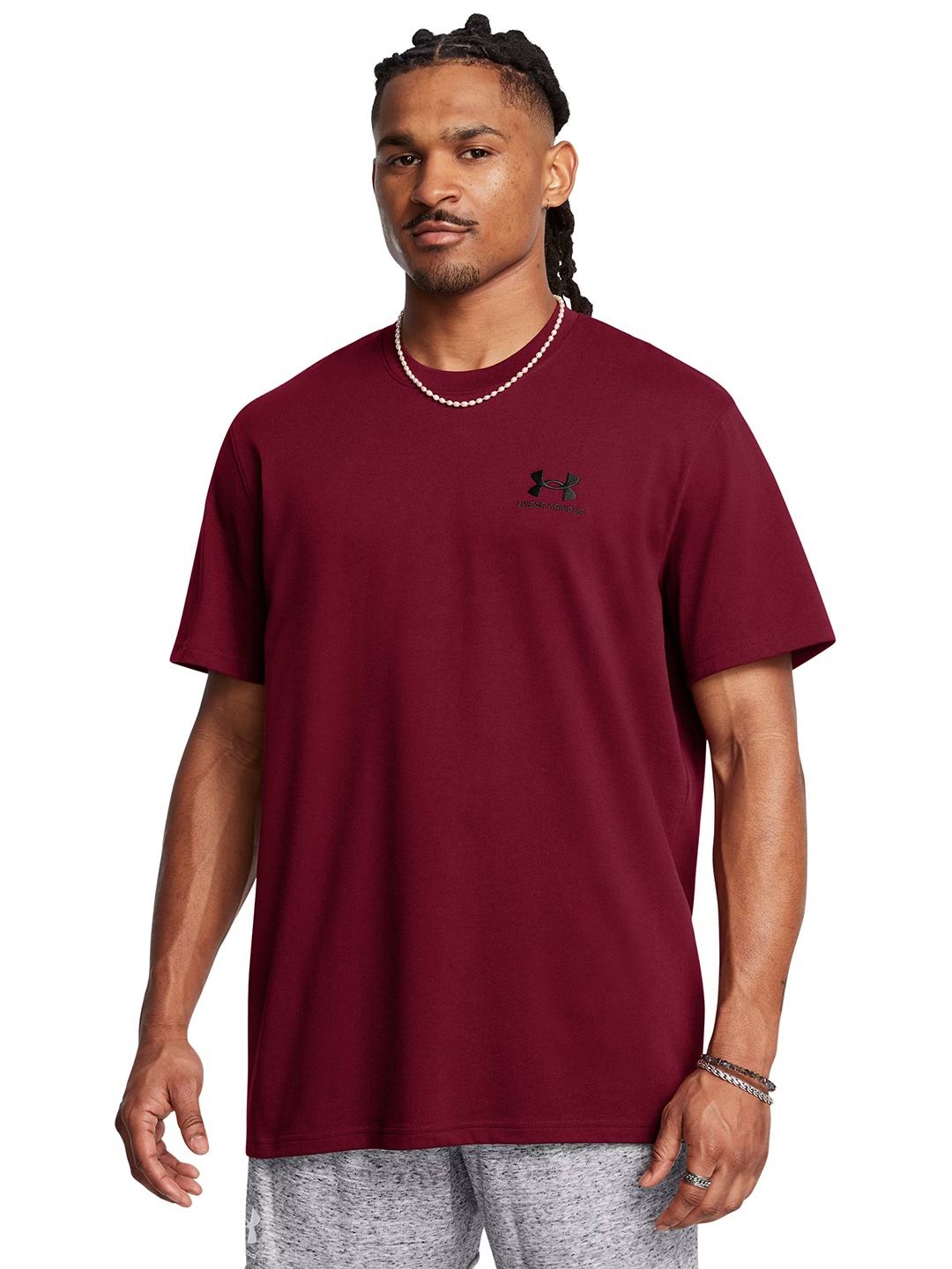 

UNDER ARMOUR Logo Embossed Heavyweight Tshirt, Maroon