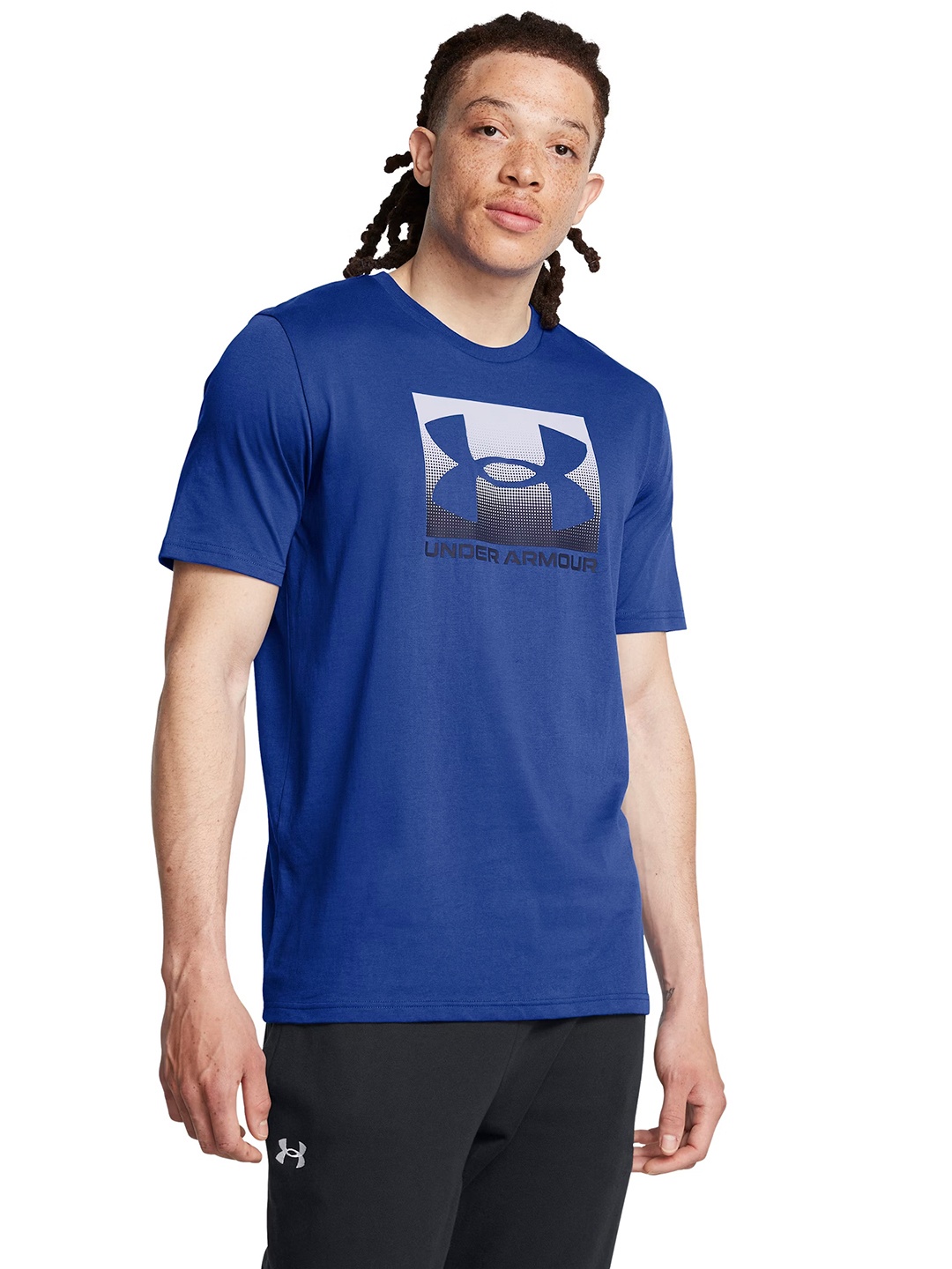 

UNDER ARMOUR Relaxed-Fit Brand Logo Print Training T-shirt, Blue