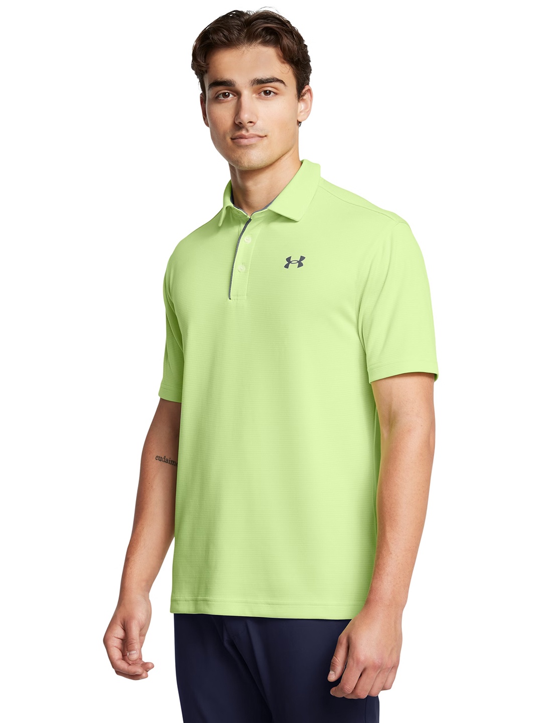 

UNDER ARMOUR Tech Polo Collar T-shirt, Fluorescent green