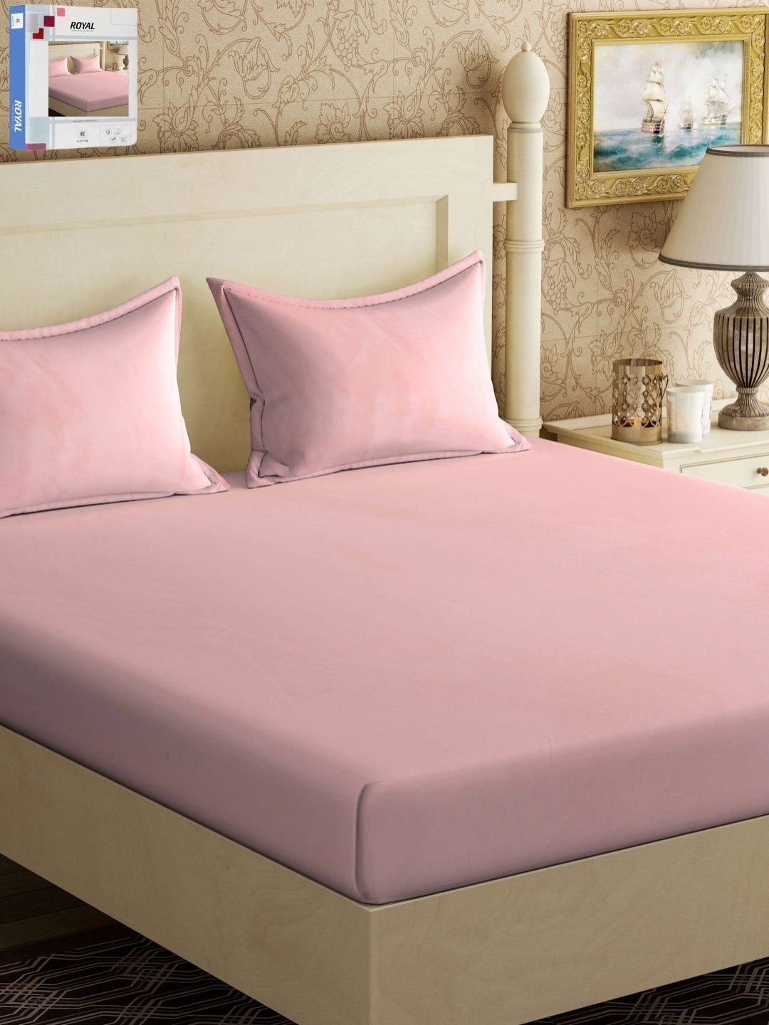 

KLOTTHE Pink 300TC Double King Bedsheet With 2 Pillow Covers