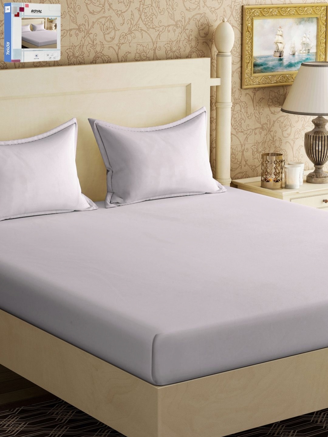 

KLOTTHE Beige 300TC Double King Bedsheet With 2 Pillow Covers