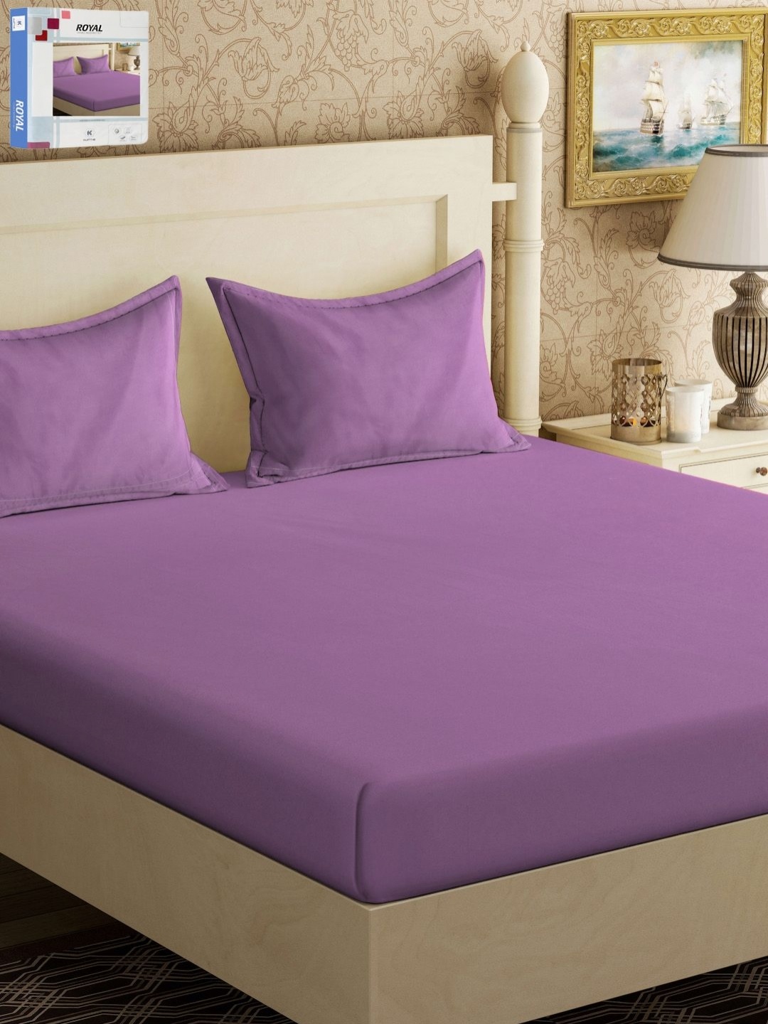 

KLOTTHE Purple 300TC Double King Bedsheet With 2 Pillow Covers