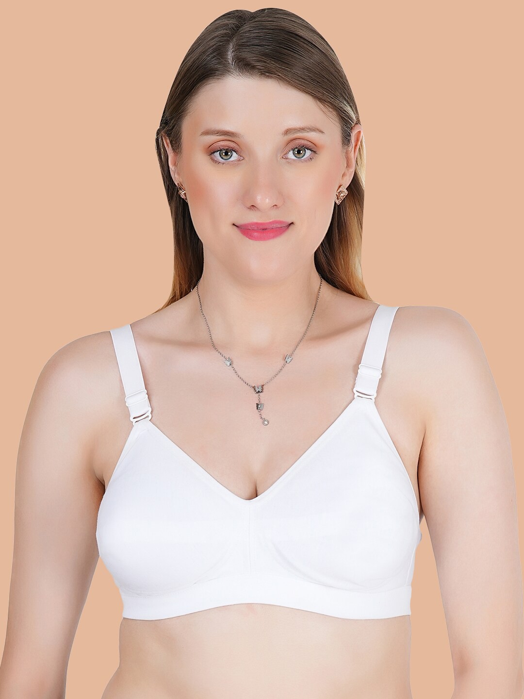 

Souminie Full Coverage Non Padded Cotton Everyday Bra-All Day Comfort, White